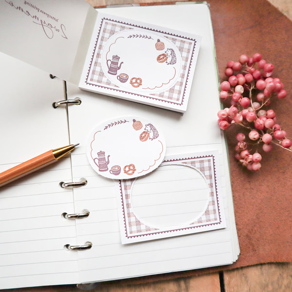 Keibunsha Letterpress Two-Way Memo - Coffee