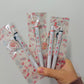 meriBun Uni-ball One Gel Pen with Charm, Strawberry Theme, 4 designs