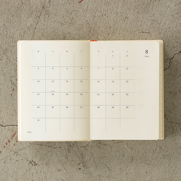 Midori Notebook 2026 Diary 1 Day 1 Page - A6 Size – Pinky Elephant