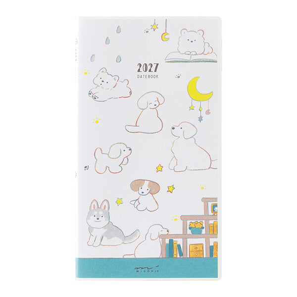 Midori 2027 Pocket Diary Slim, Dog