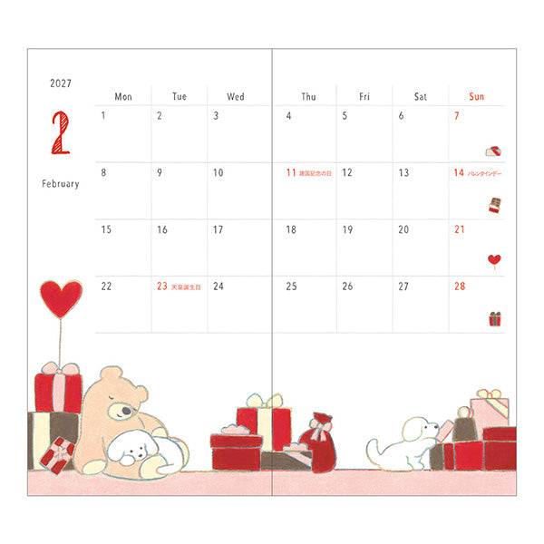 Midori 2027 Pocket Diary Slim, Dog