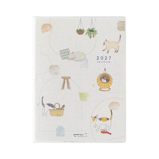Midori 2027 Pocket Diary A6 Size, Cat
