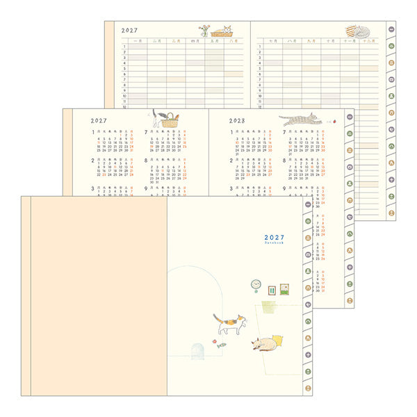Midori 2027 Pocket Diary A6 Size, Cat