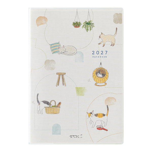 Midori 2027 Pocket Diary B6 Size, Cat