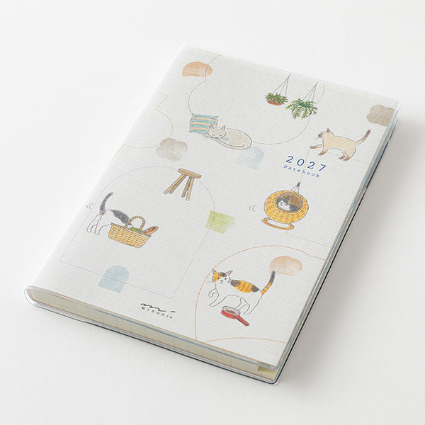 Midori 2027 Pocket Diary B6 Size, Cat