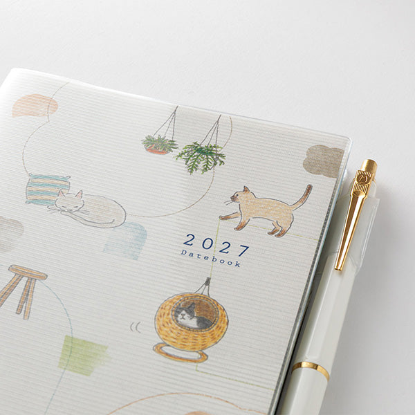 Midori 2027 Pocket Diary B6 Size, Cat