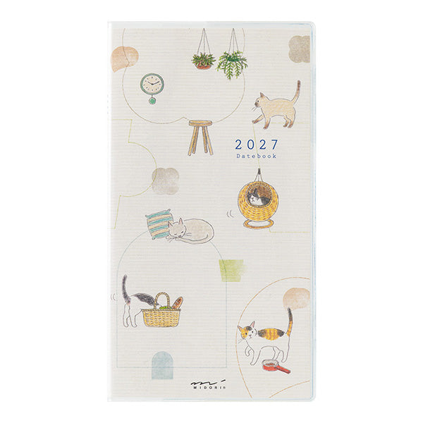 Midori 2027 Pocket Diary Slim, Cat