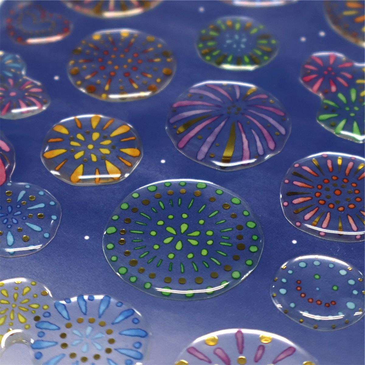 Mind Wave 3D Resin Sticker Sheet - Summer Fireworks