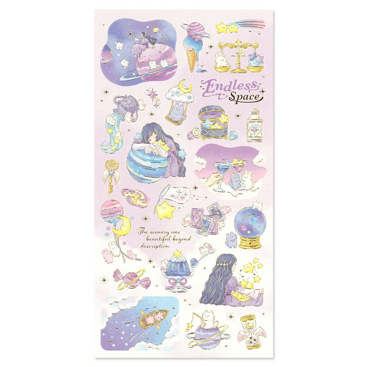 Mind Wave Choupinet Gold Foil Sticker - planet