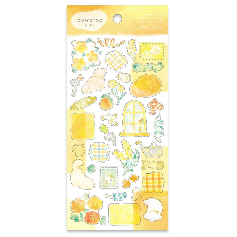 Mind Wave Dew Drop Gold Foil Sticker - Yellow