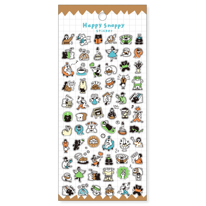 Mind Wave Happy Snappy Sticker - Brown – Pinky Elephant
