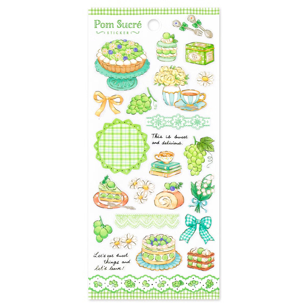 Mind Wave Pom Sucré Gold Foil Sticker, 6 designs