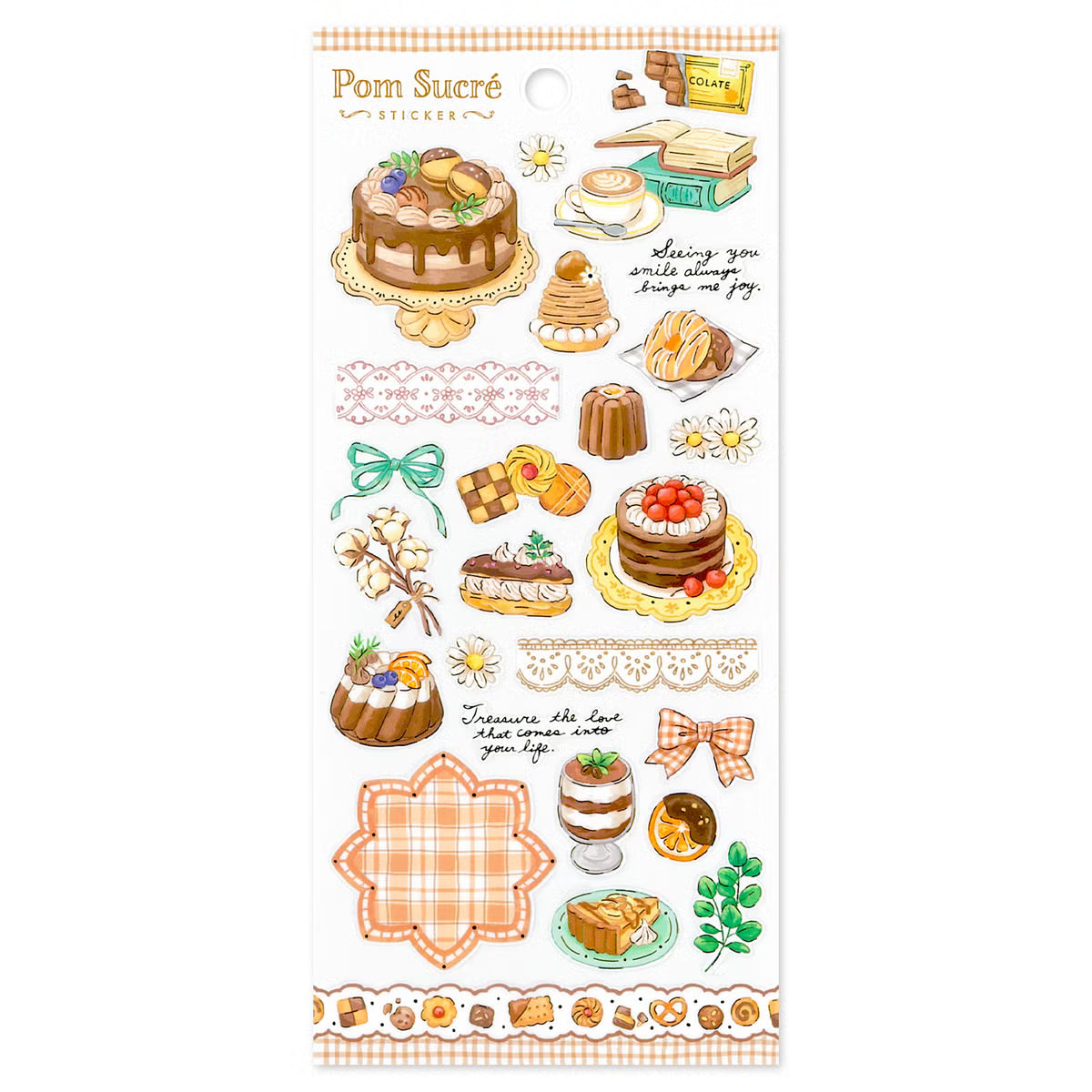 Mind Wave Pom Sucré Gold Foil Sticker, 6 designs