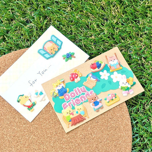 Mind Wave Puffy Doll Friends Sticker - Forest