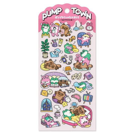 Mind Wave Pump Town Sticker - A Sleepy Trio