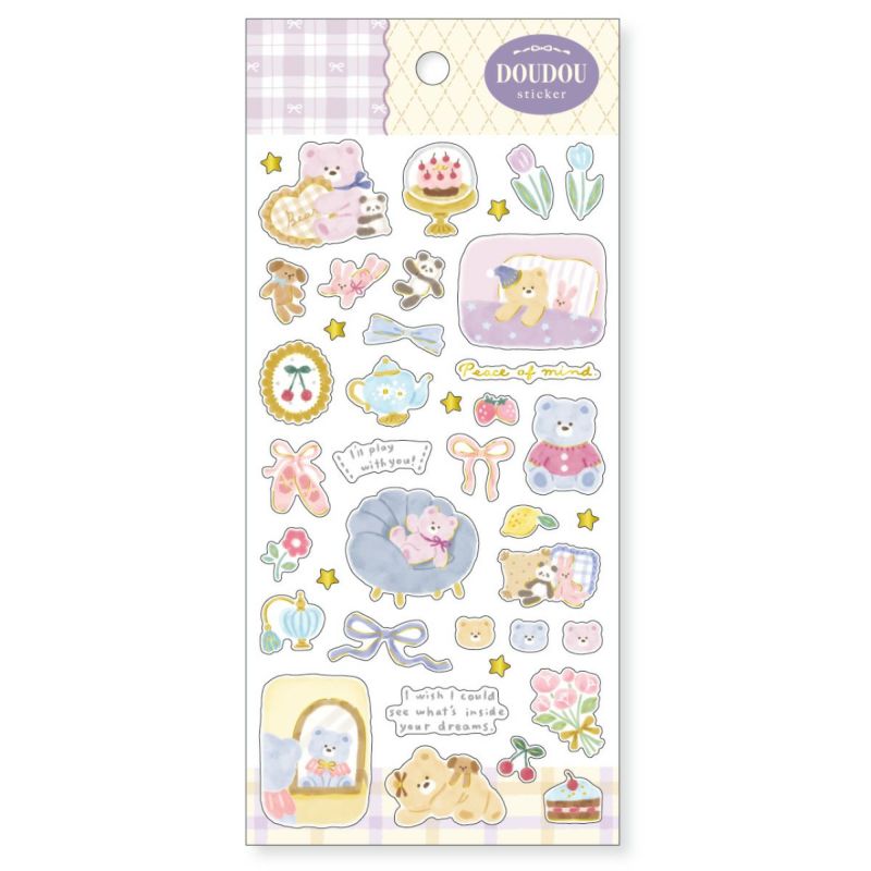 Mind Wave Doudou Gold Foil Sticker - Dream Bear