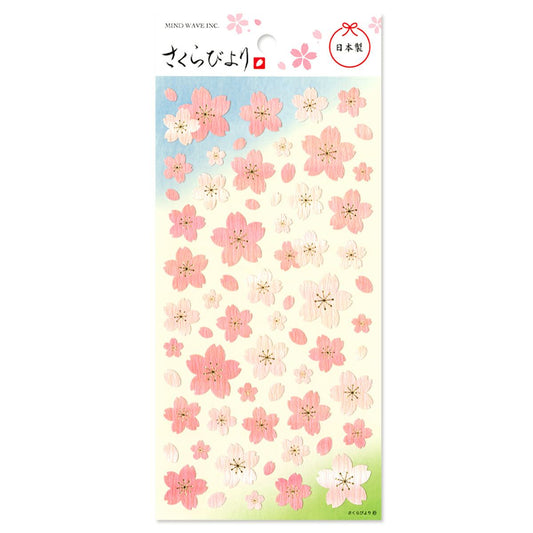 Mind Wave Sakura Sticker - Simply Cherry Blossom, Gold Foil Washi Sticker