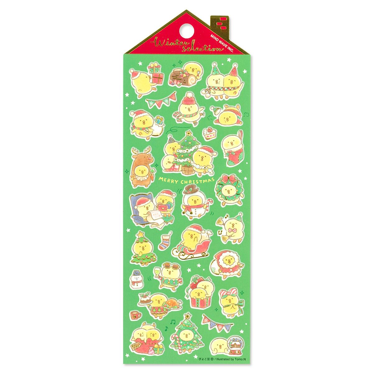 Mind Wave Winter Selection Foil Sticker - Merry Christmas Piyokomame