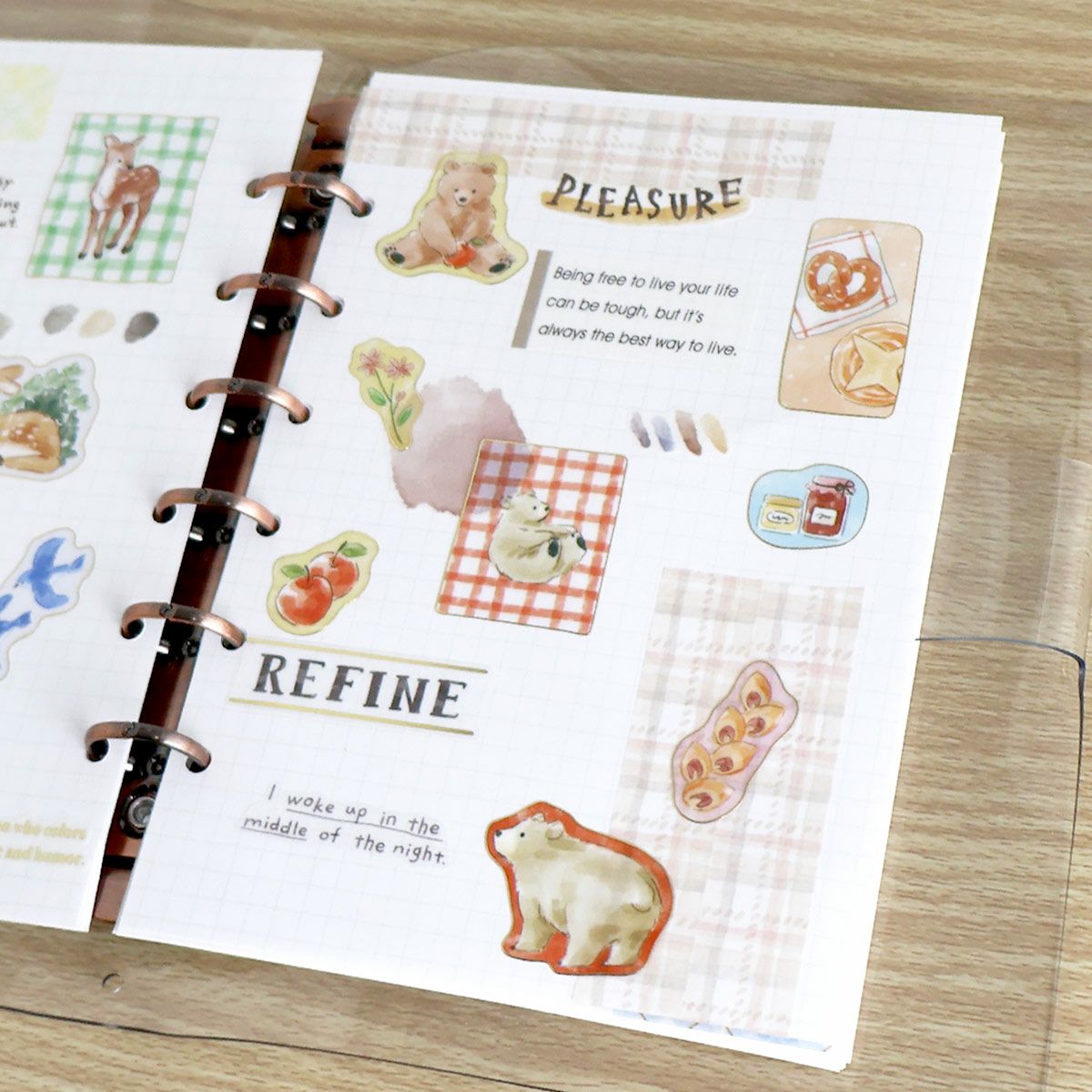 Mind Wave With Animals Gold Foil Sticker - Bear