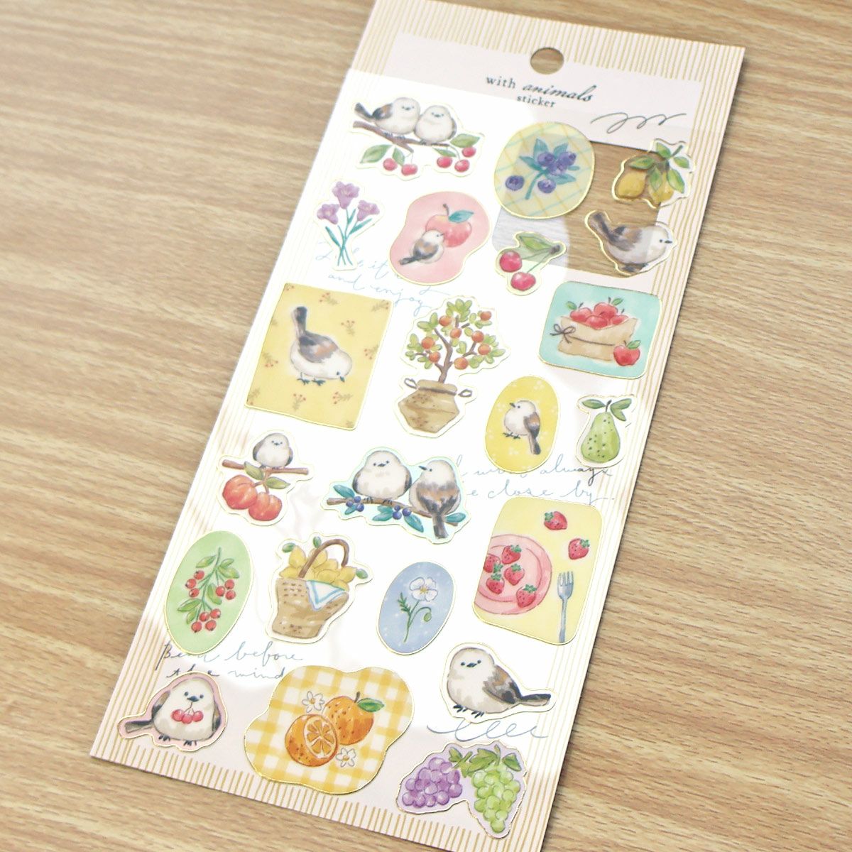Mind Wave With Animals Gold Foil Sticker - Bird