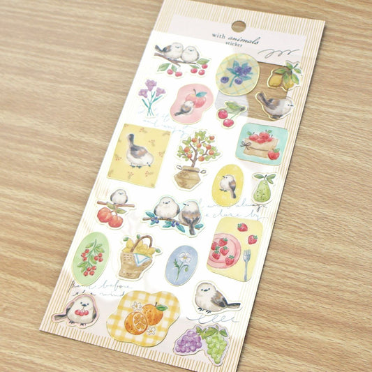 Mind Wave With Animals Gold Foil Sticker - Bird