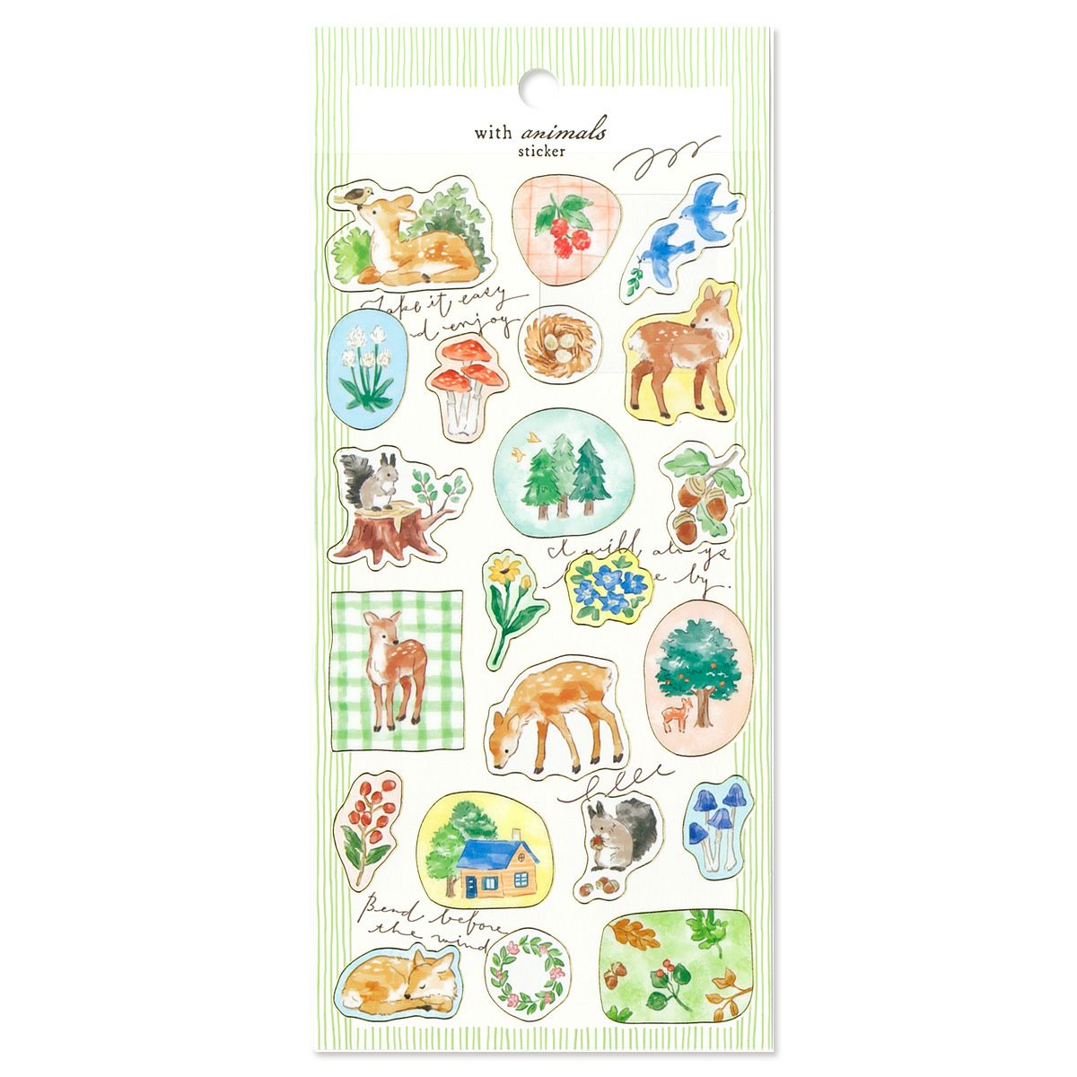 Mind Wave With Animals Gold Foil Sticker - Deer