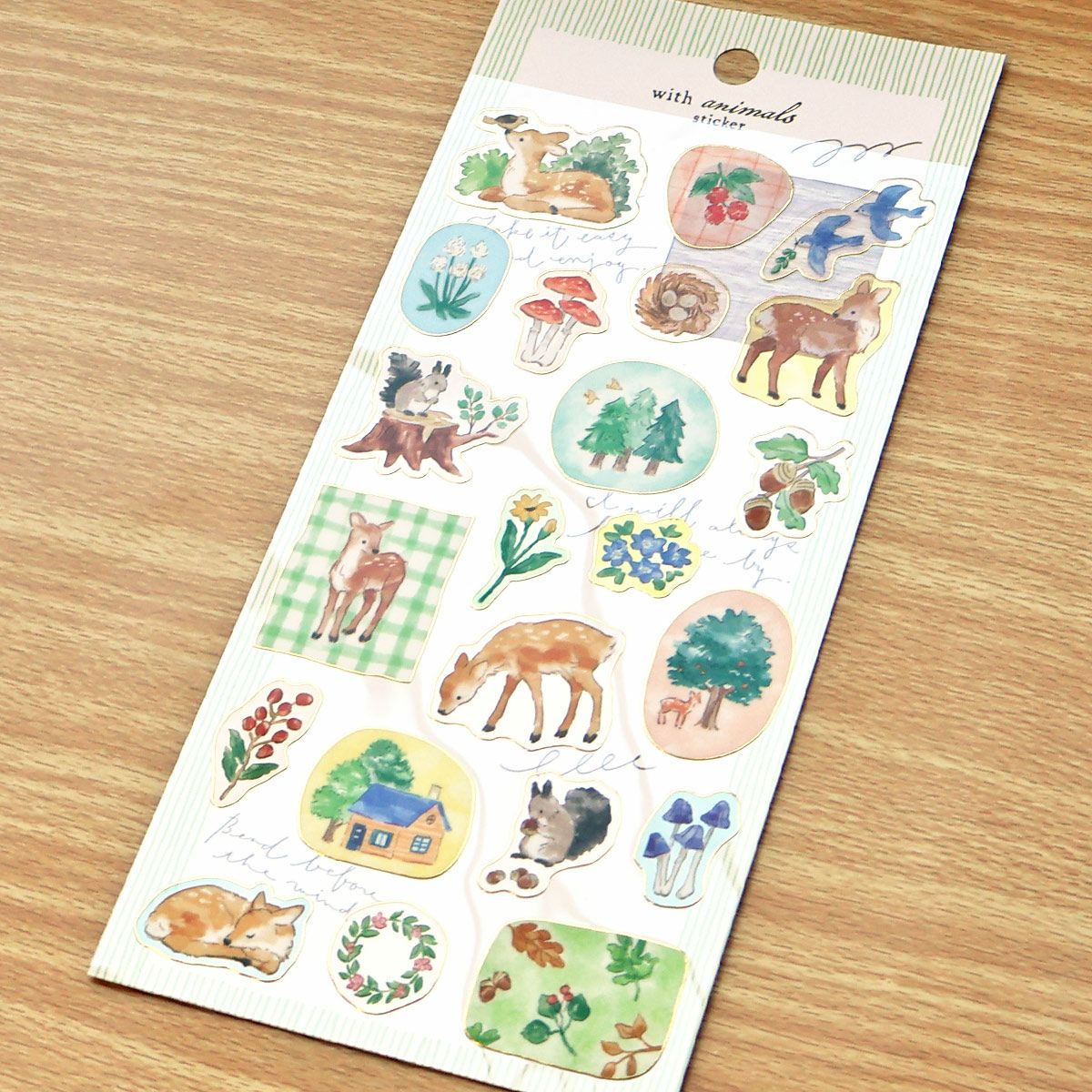 Mind Wave With Animals Gold Foil Sticker - Deer