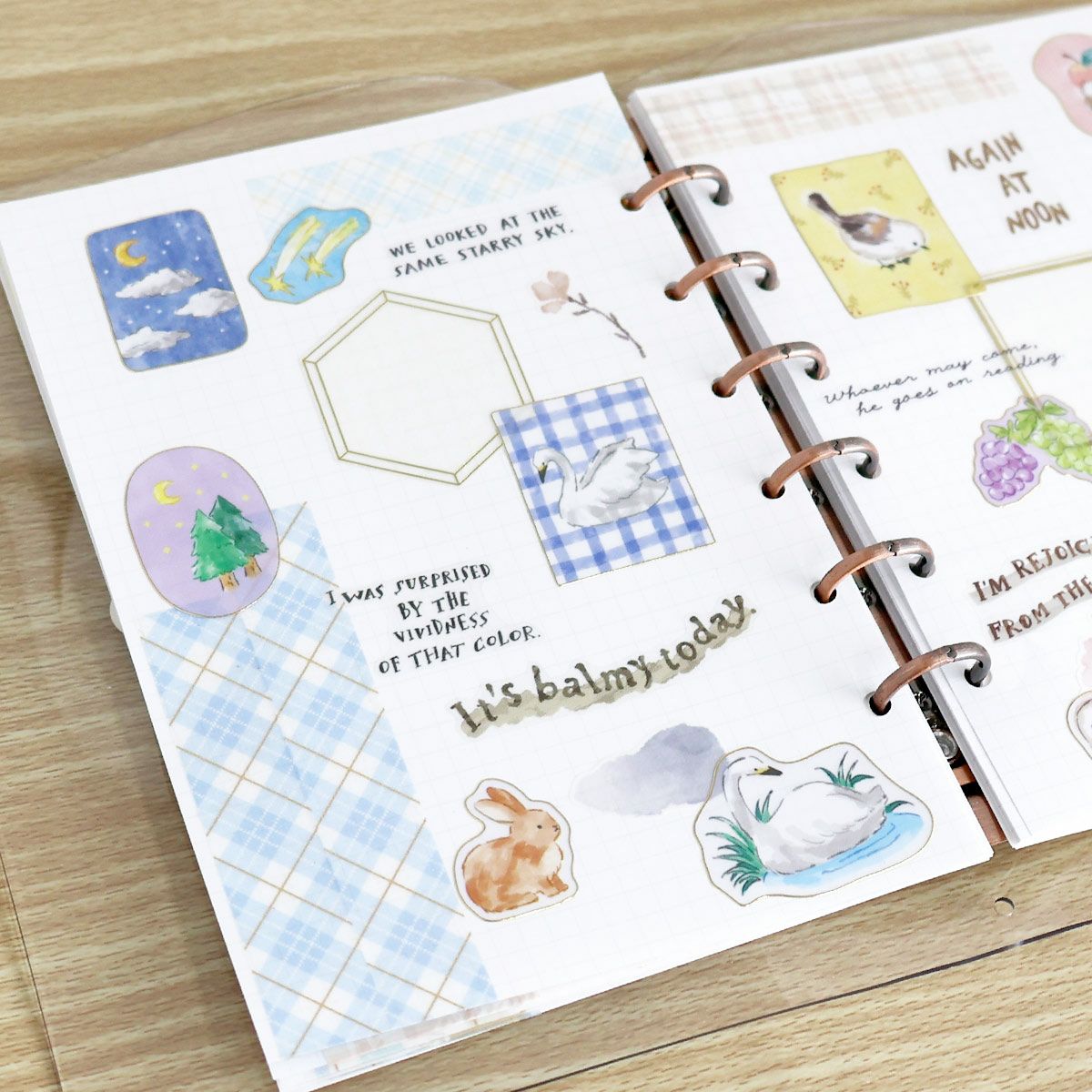 Mind Wave With Animals Gold Foil Sticker - Swan