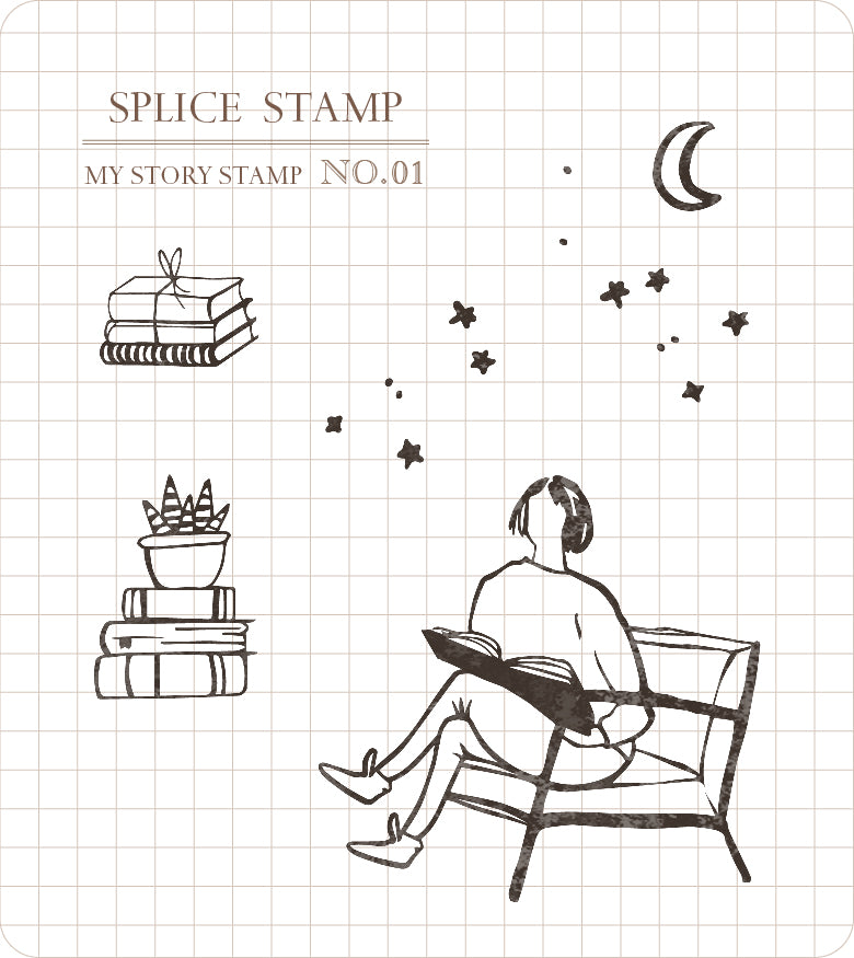 MU Lifestyle My Story Clear Stamp Set - 01 Starry Night, 2pks