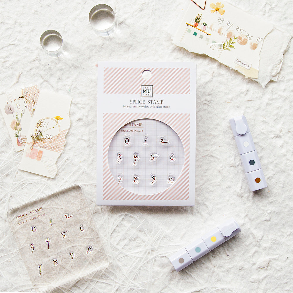 MU Lifestyle My Icon Clear Stamp Set - No.34 Handwriting Numbers (0-10)