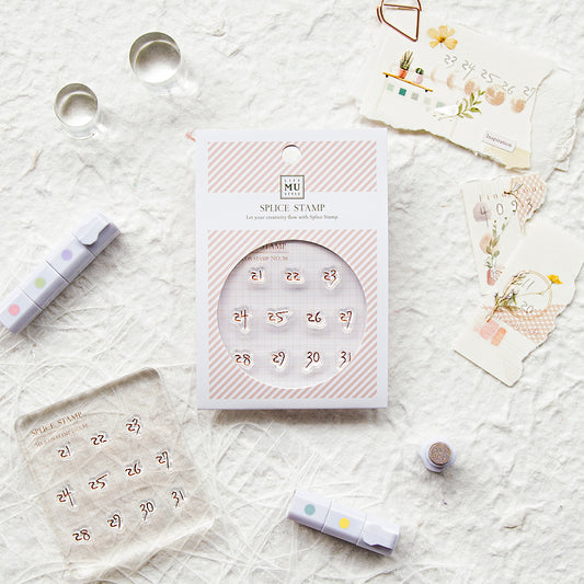 MU Lifestyle My Icon Clear Stamp Set - No.36 Handwriting Numbers (21-31)