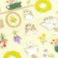 NB Mini Animal PET Sticker Sheet with Gold Foil - Flying Squirrel and Flower