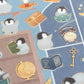 NB Mini Animal PET Sticker Sheet with Gold Foil - Penguin and Night