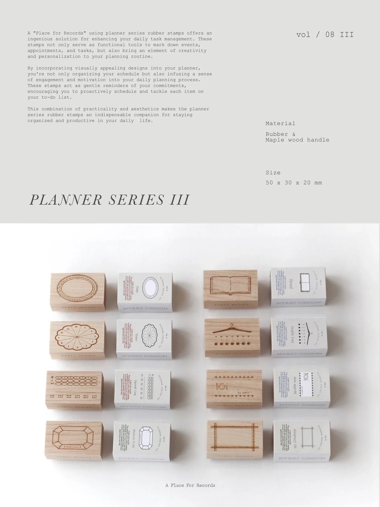 NYRET Design Vol.8 Planner Series III Rubber Stamps