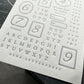 OEDA Letterpress Letter Sticker Sheet, Dark Gray, Limited Edition