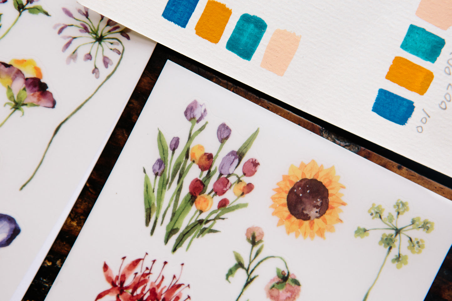 OURS Les Fleurs Print-on Sticker Set, 3 designs