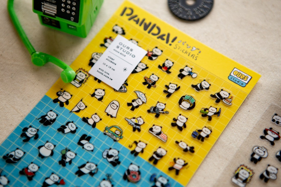 OURS Panda Panda Transparent Sticker