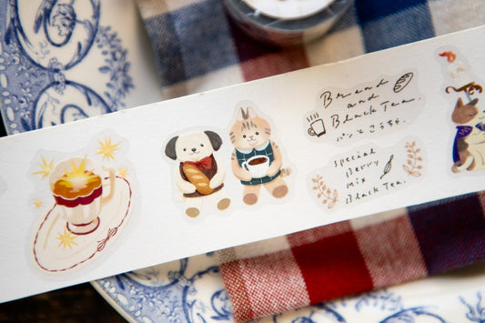 OURS Tea Room Sleeping Cat Kiss-cut PET Tape