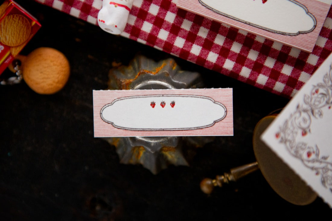 OURS Strawberry Frame Letterpress Label Book