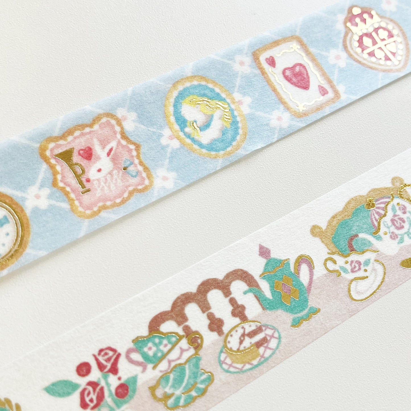 Papier Platz x A La Cardo Gold Foil Washi Tape - Alice's Tea Party