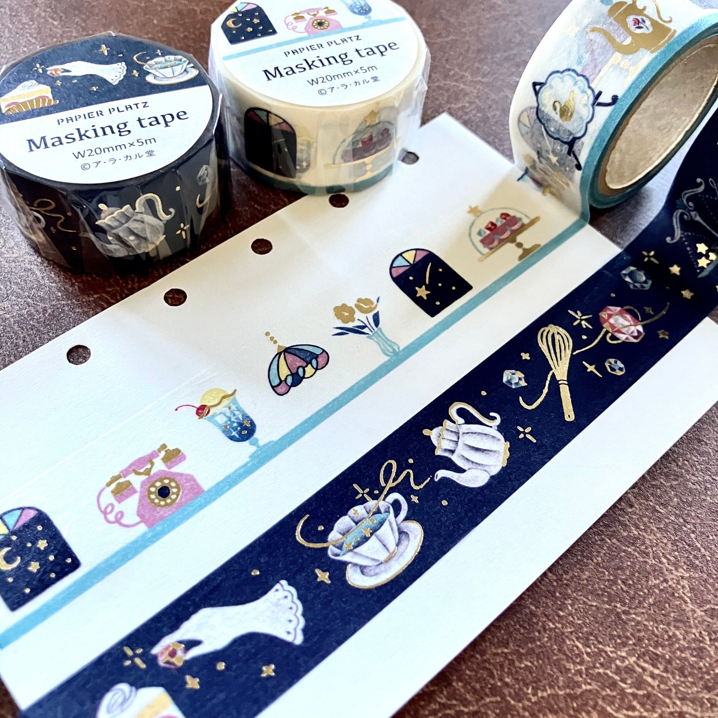 Papier Platz x A La Cardo Gold Foil Washi Tape, 2 designs