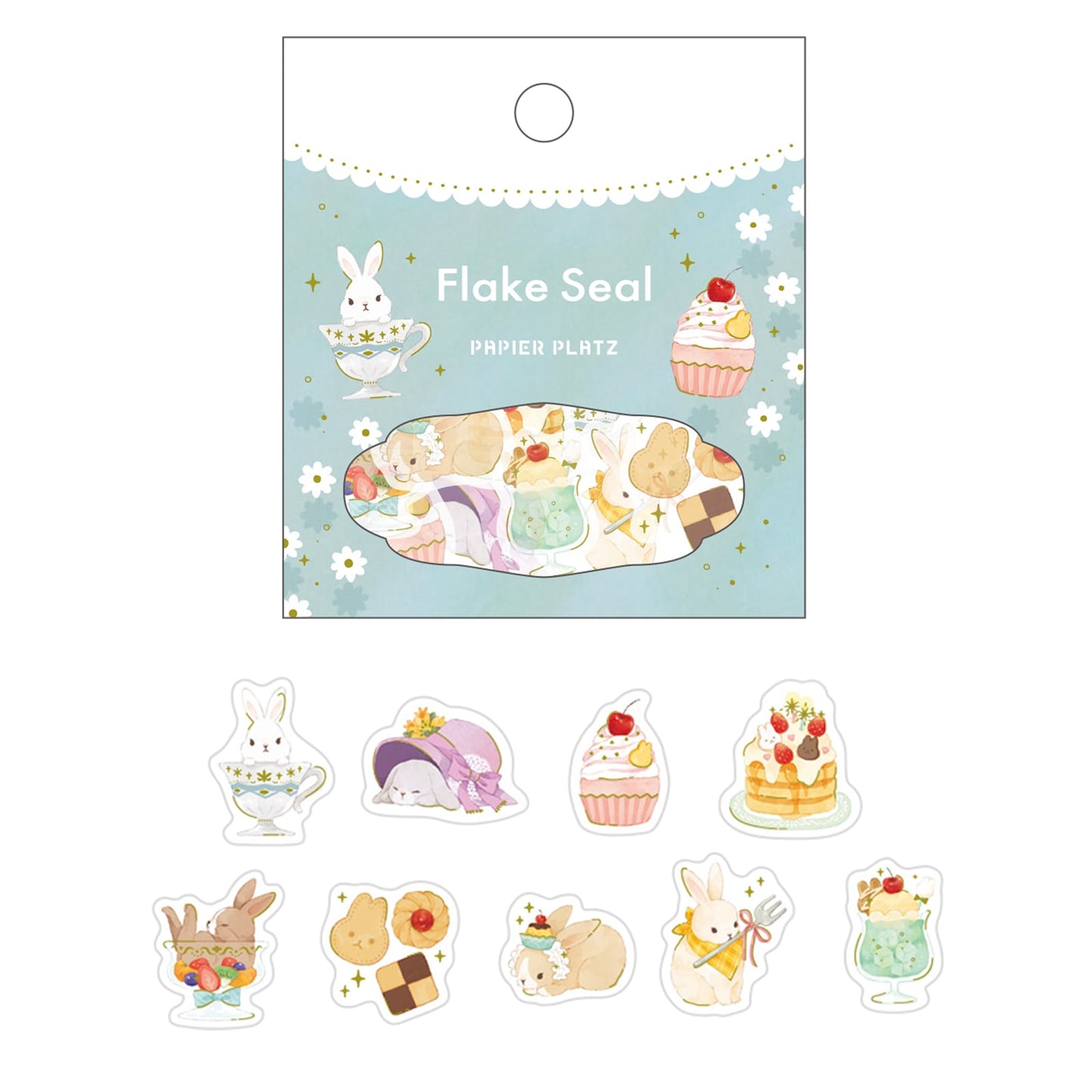 Papier Platz Gold Foil Sticker Packet - Sweet Bunny