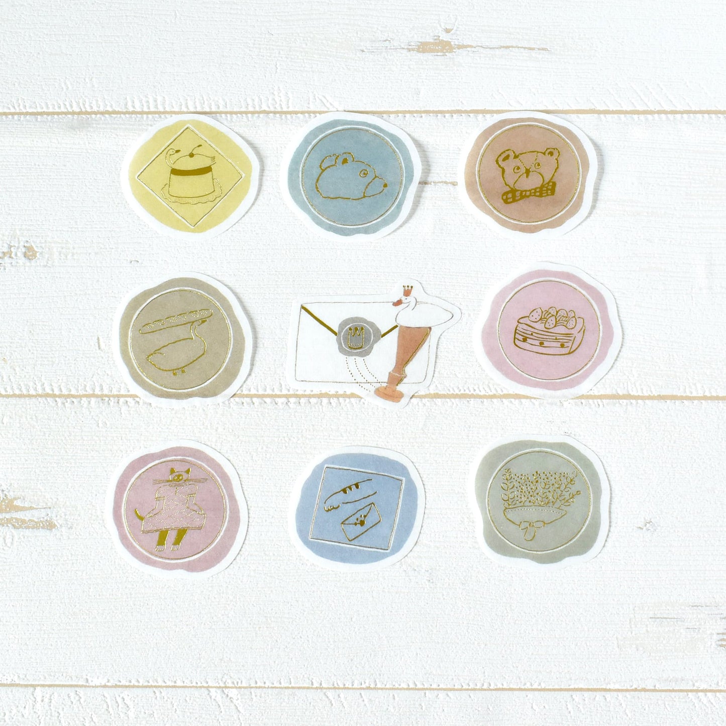 Papier Platz x Tobimatsu Shoichiro Gold Foil Sticker Packet, 2 designs