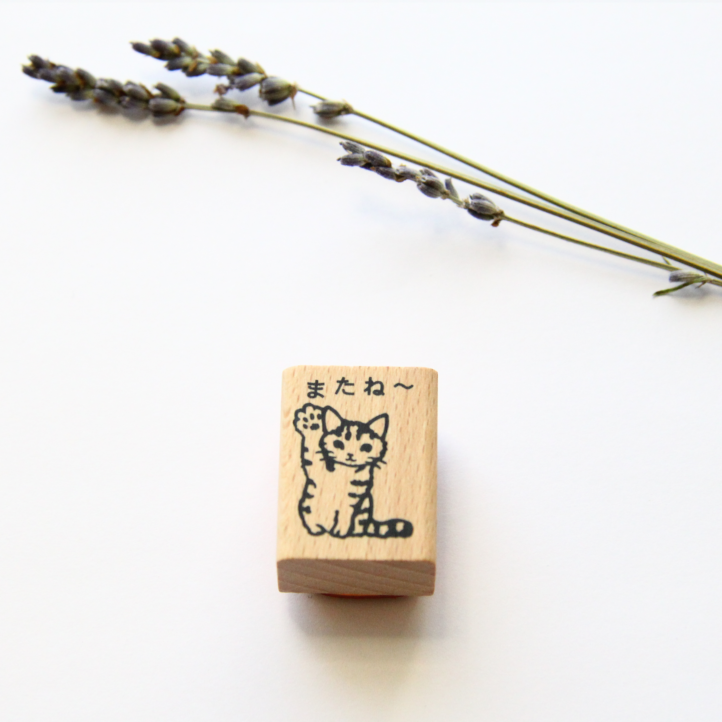 Pottering Cat Small Rubber Stamp - Bye
