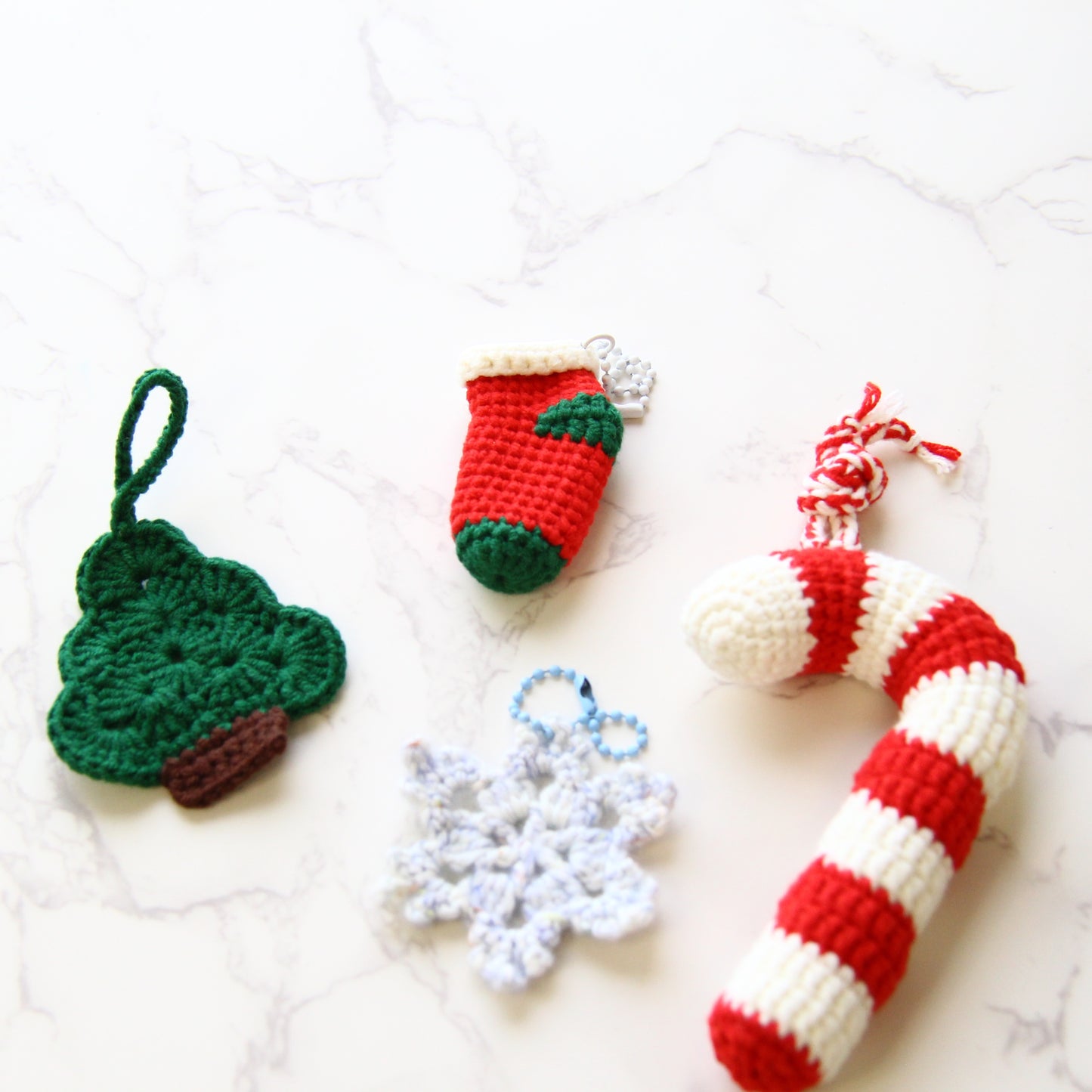 Pinky Elephant Handmade Holiday Crochet Ornament/Charms, 4 designs