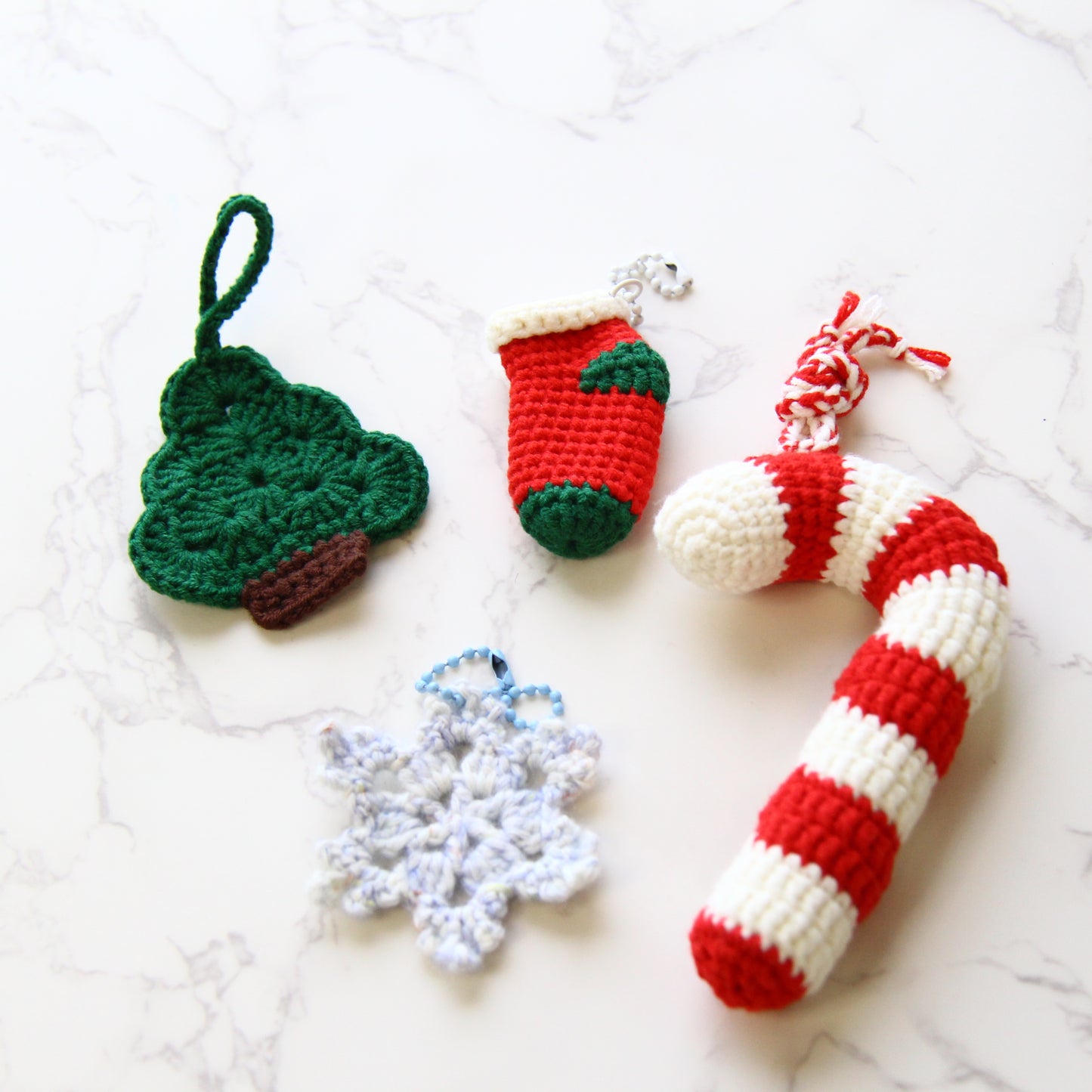 Pinky Elephant Handmade Holiday Crochet Ornament/Charms, 4 designs