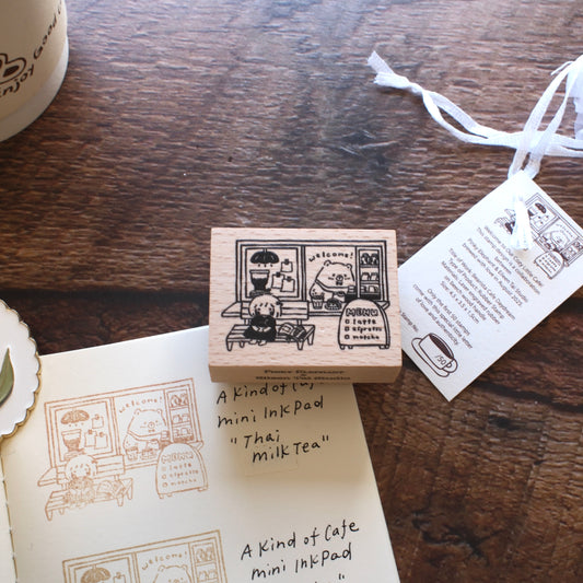 Pinky Elephant x Eileen Tai Rubber Stamp - Bearista Cafe Daydream