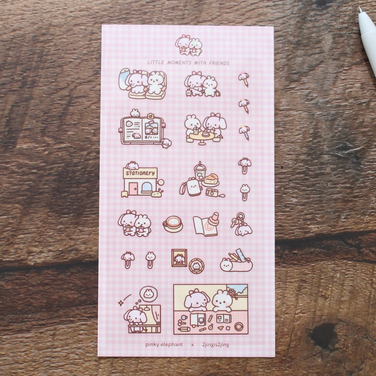 Pinky Elephant x 2jing2jing Sticker - Little Moments with Friends, Exclusive