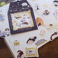 Teayou x Pinky Elephant Gold Foil Flake Sticker Packet - Cat and Stars