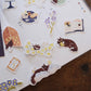 Teayou x Pinky Elephant Gold Foil Flake Sticker Packet - Cat and Stars